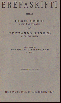 Brfaskifti milli Olafs Broch og Hermanns Gunkel # 24946