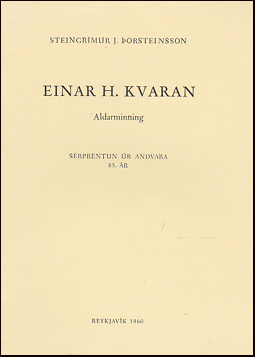 Einar H. Kvaran. Aldarminning. # 29960