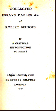 Collected Essays Papers &c of Robert Bridges # 31850