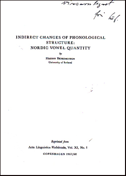 Indirect changes of phonological structure: Nordic vowel quantity # 36593