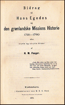 Bidrag til Hans Egedes og den grnlandske Missions Historie 1721-1760 # 37106