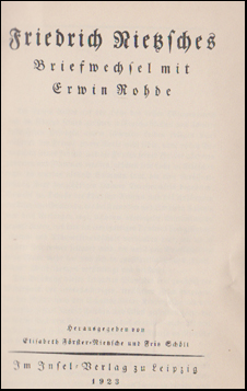 Friedrich Nietzsches briefwechsel mit Erwin Rodhe # 44711