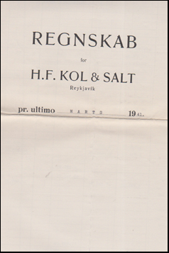 Regnskap for H.F. Kol og Salt # 52686