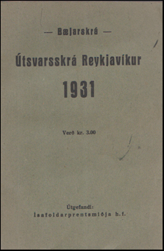 tsvarsskr Reykjavkur 1931 # 53759
