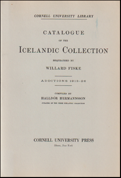 Catalogue of the Icelandic collection # 58189