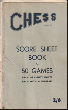 Chess. Score Sheet Book # 58788