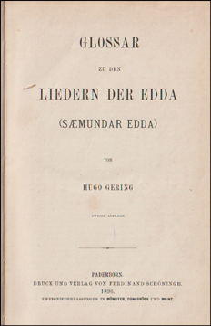 Glossar zu den Liedern der Edda (Smundar Edda). # 60149
