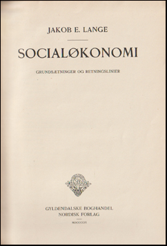 Socialkonomi. Grundstninger og retningslinier # 60658