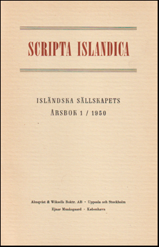 Scripta Isladica 1/1950
