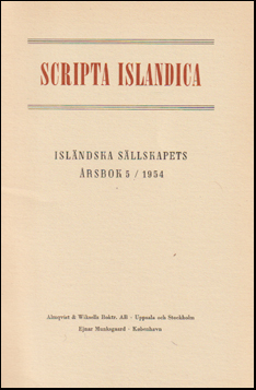 Scripta Isladica 5/1954 # 61207