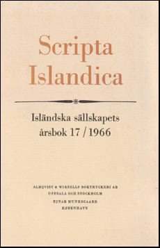 Scripta Isladica. Islndska sllskapets rsbok - 17/1966 # 61217