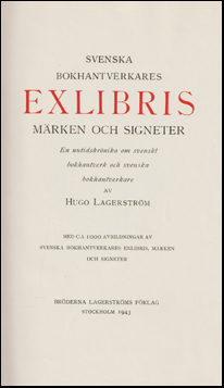 Svenska bokhantverkares exlibris mrken och signeter # 64692