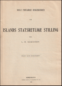 Islands statsretlige Stilling # 65310