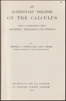 An Elemantary Treatise on the Calculus # 66833