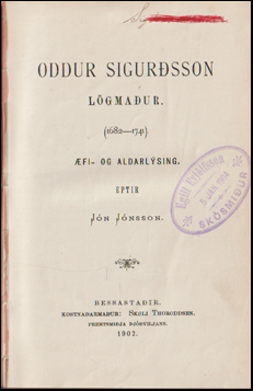 Oddur Sigursson lgmaur (1682-1741). # 69695