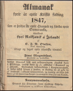 Almanak fyrir r eptir Krists fing 1847 # 70032