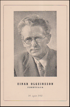 Einar Olgeirsson fimmtugur. 14. gst 1952 # 70943