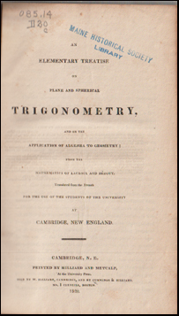 An Elementary Theatise of Trigonometry # 75928