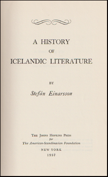 A History of Icelandic Literature # 79523