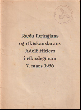 Ra foringjans og rkiskanslarans Adolfs Hitlers  rkisdeginum 7. mars 1936 # 80026