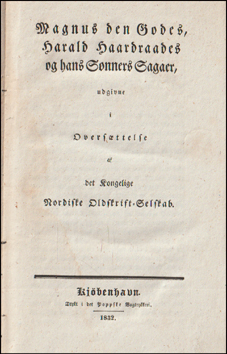 Magnus den Godes, Harald Haardraades og hans Snners Sagaer # 81327