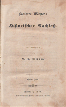 Leonhard Wchter's historischer Nachla # 82198