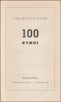 100 Kvi eftir Stein Steinarr # 82222