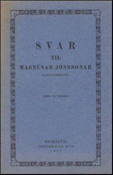 Svar til Magnsar Jnssonar alingismanns # 83549