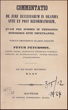 Commentatio De Jure Ecclesiarum in Islandia # 83911