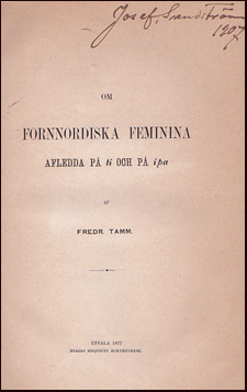 Om fornnordiska feminina # 84162