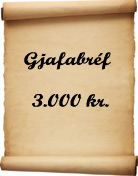 Gjafabrf - 3.000 kr.