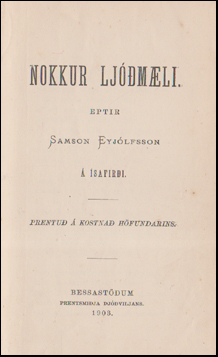 Nokkur ljmli eptir Samson Eyjlfsson # 53212