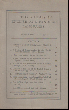 Leeds Studies in English and kindred language # 58840