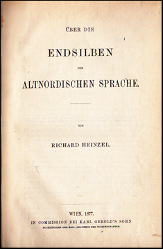 ber die Endsilben der altnordischen Sprache # 84163