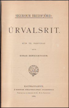 rvalsrit Sigurar Breifjr # 86453