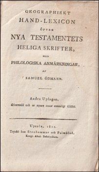 Geographiskt Hand-Lexicon ver Nya Testamentets # 86456