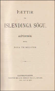 ttir r slendinga sgu. Alubk # 88599