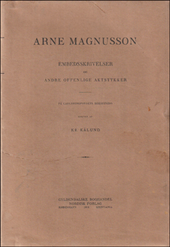 Arne Magnusson embedsskrivelser og andre offentlige aktstykker # 88615
